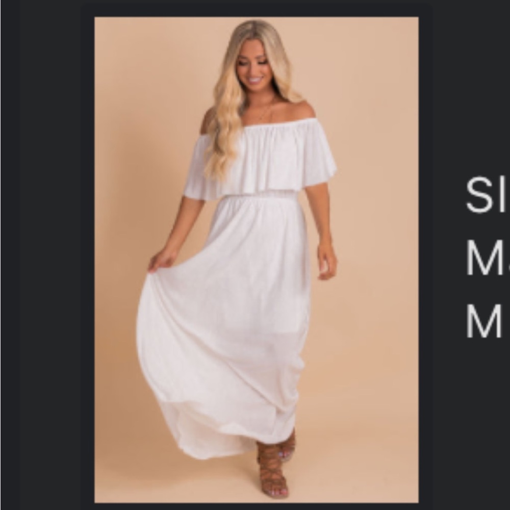 Ribbed off the shoulder maxi dress